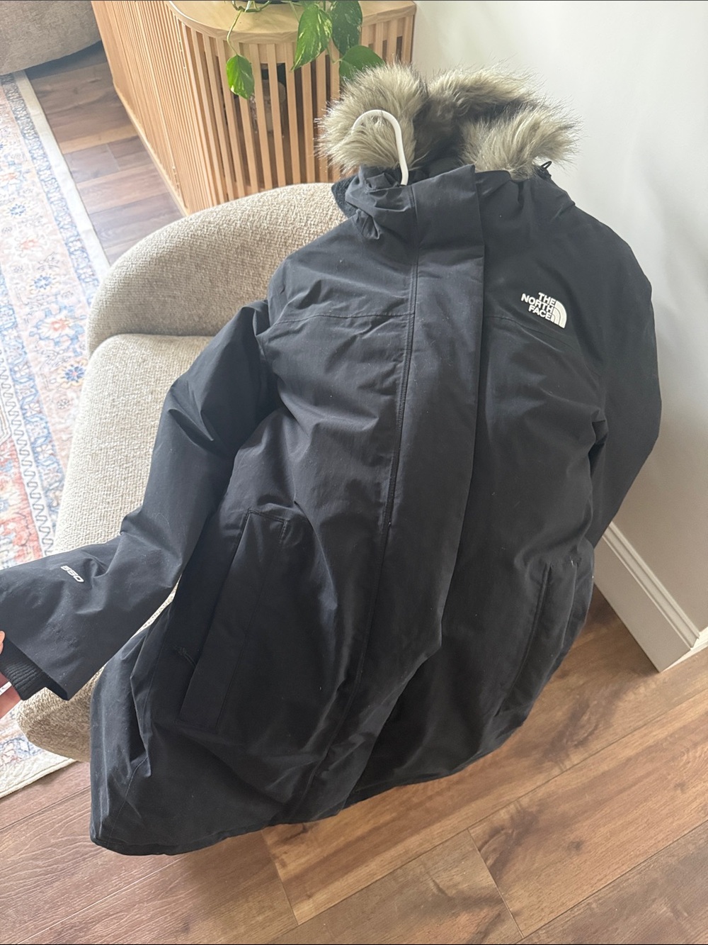 The North Face Women’s Black Insulated Parka with Faux Fur Hood